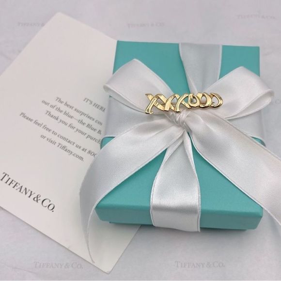 Tiffany & Co. Jewelry - Tiffany & Co. 18k Yellow Gold XO Brooch Pin Paloma Picasso Vintage T&Co Gift Box